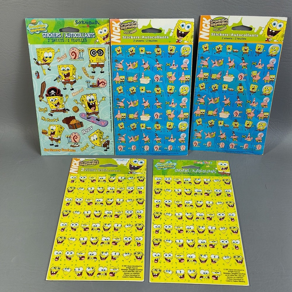 Vintage SpongeBob SquarePants Stickers AG Stickety-Doo-Da Emoji Faces Patrick